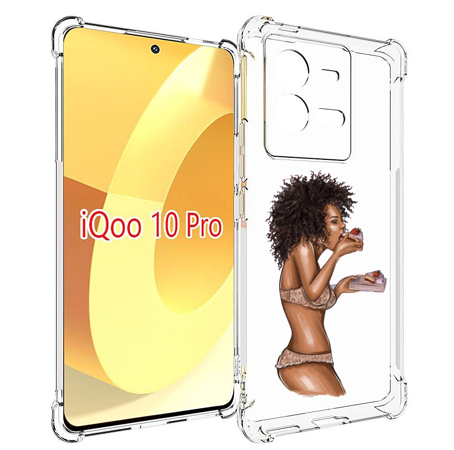 

Чехол MyPads Девушка-с-пирожными женский для Vivo iQOO 10 Pro, Прозрачный, Tocco