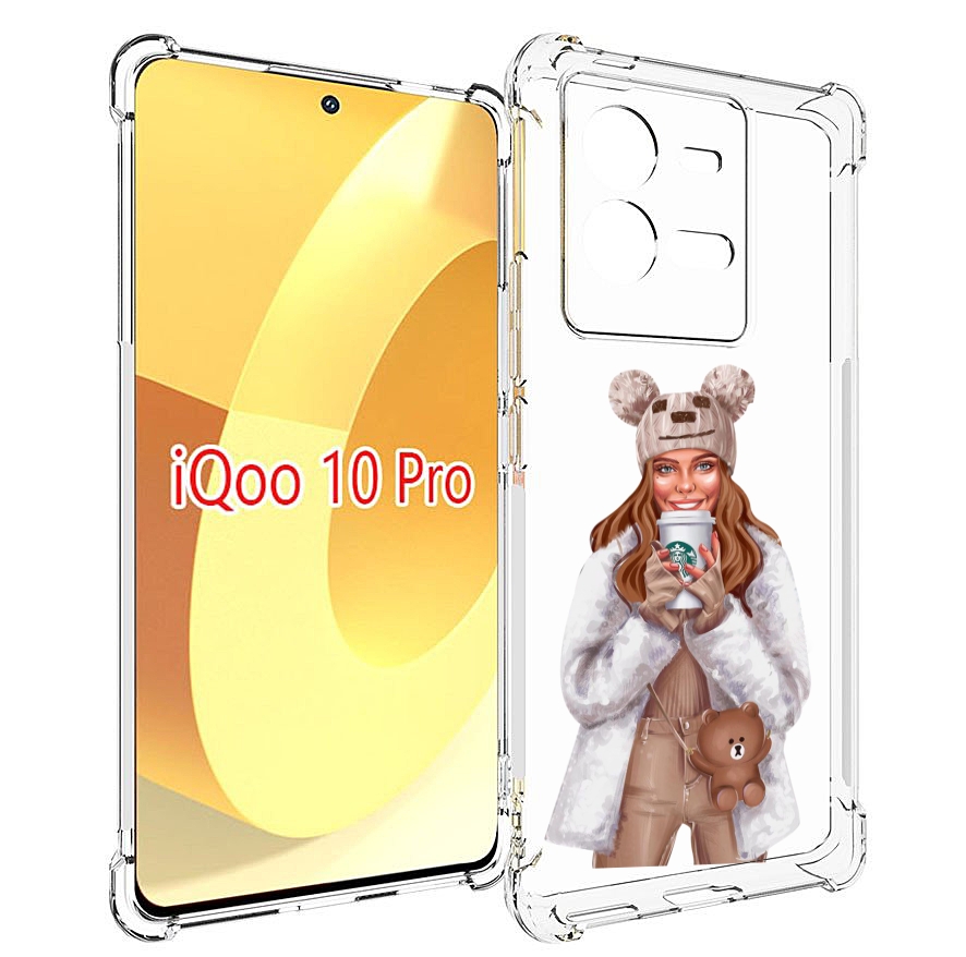 

Чехол MyPads Девушка-с-кофе-старбакс женский для Vivo iQOO 10 Pro, Прозрачный, Tocco