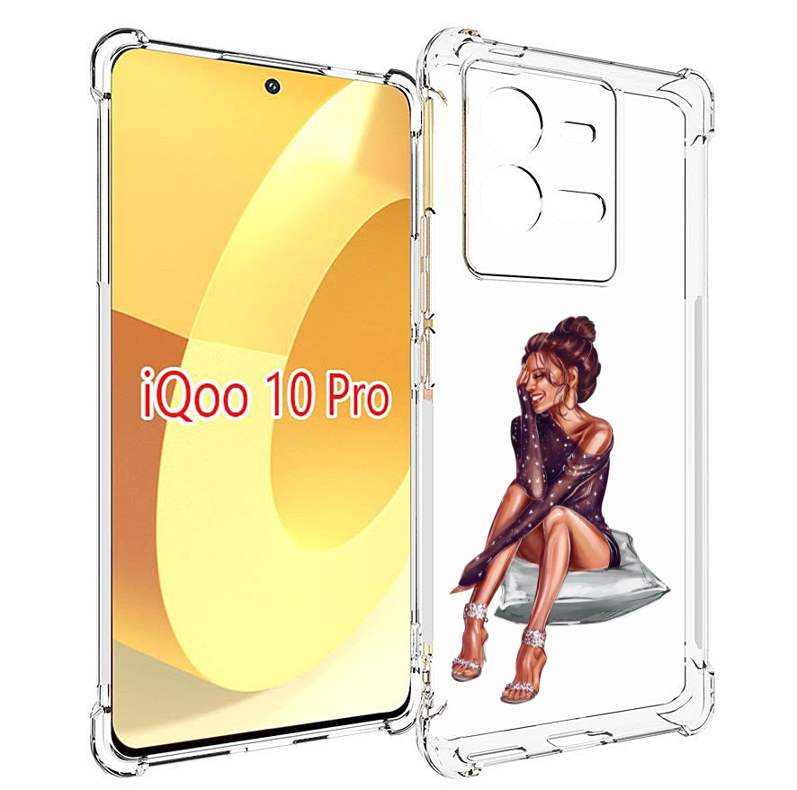 

Чехол MyPads Девушка-на-подушке женский для Vivo iQOO 10 Pro, Прозрачный, Tocco