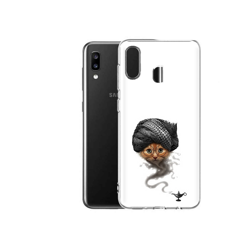 

Чехол MyPads Tocco для Samsung Galaxy A20 кот джин, Прозрачный, Tocco