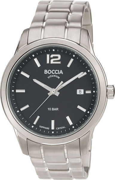 фото Наручные часы кварцевый мужские boccia titanium 3581-01 титановые