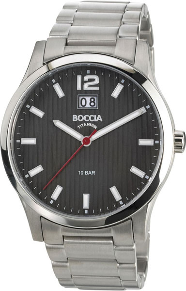 фото Наручные часы кварцевый мужские boccia titanium 3580-02 титановые