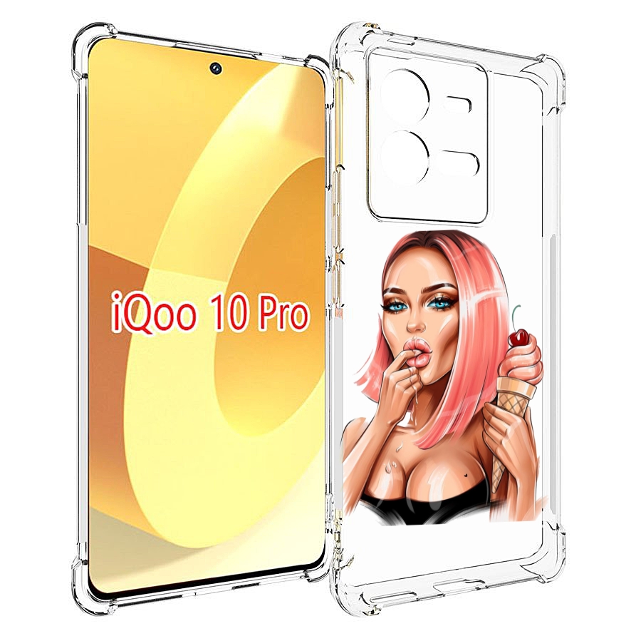

Чехол MyPads Девушка-и-мороженое женский для Vivo iQOO 10 Pro, Прозрачный, Tocco