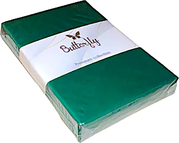 Простыня Butterfly Premium Collection 180x200x20 см сатин на резинке зеленая
