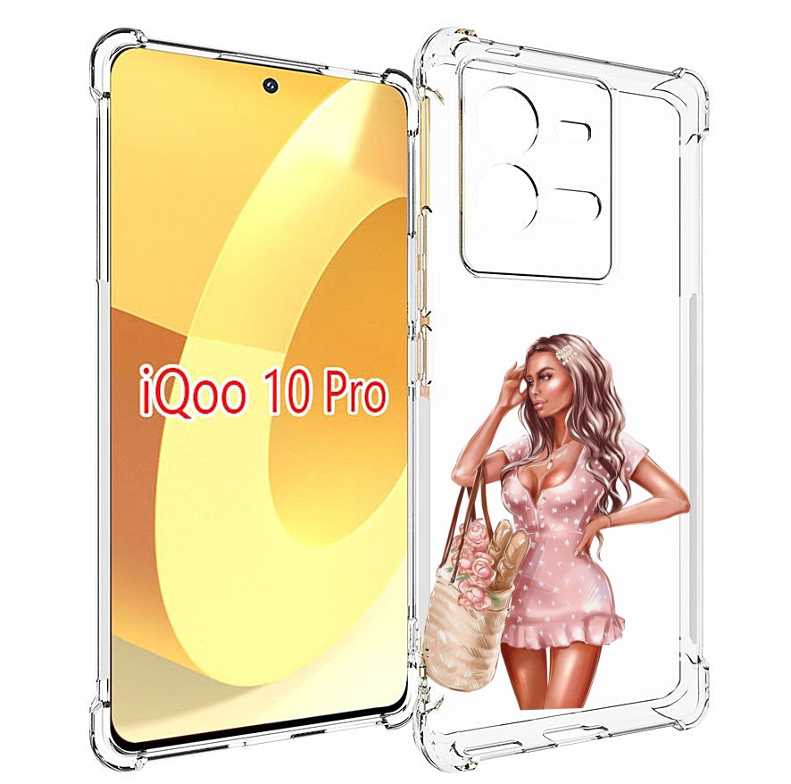 

Чехол MyPads Девушка-в-мини-платье женский для Vivo iQOO 10 Pro, Прозрачный, Tocco