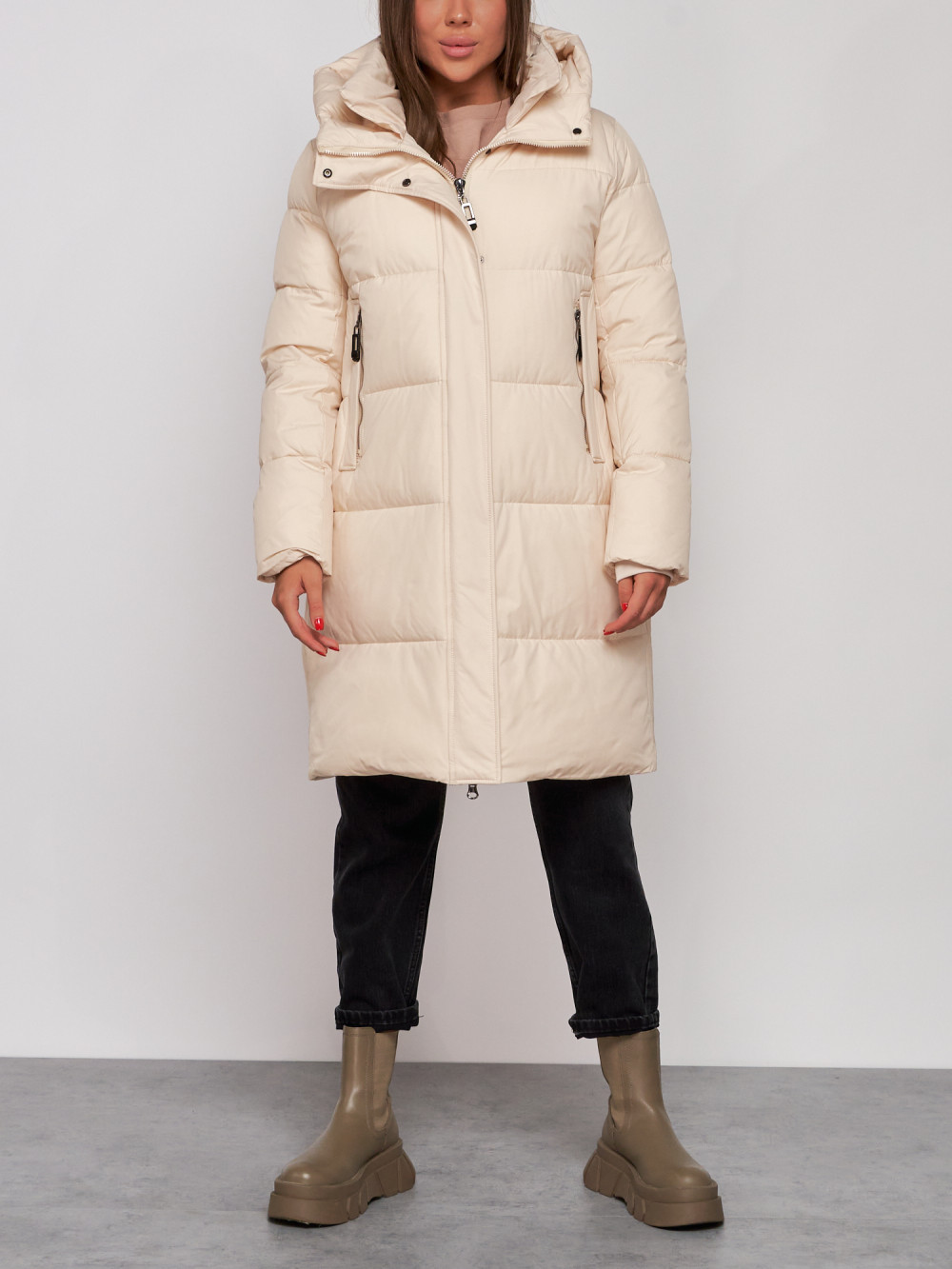 

Пальто женское NoBrand AD52322 бежевое XXL, Бежевый, AD52322