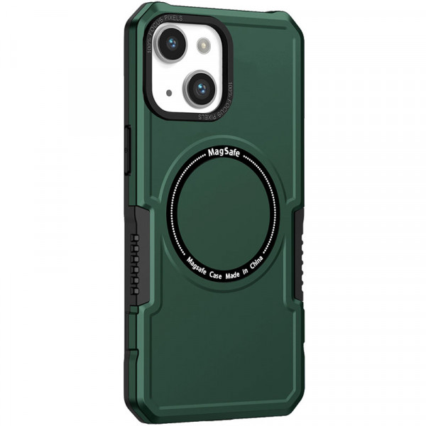 

Противоударный чехол Magnetic Armor с поддержкой MagSafe для iPhone 15, зеленый, Magnetic Armor