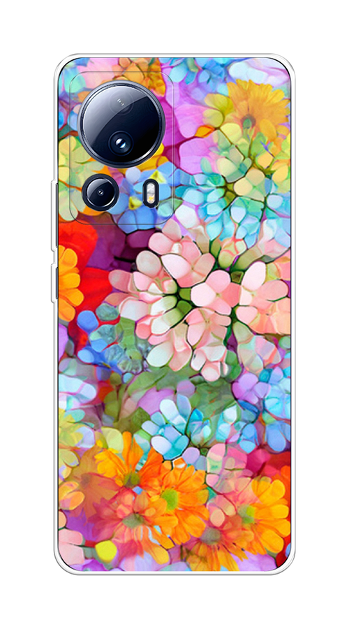 

Чехол на Xiaomi 13 Lite "Цветы витраж", Оранжевый;розовый;голубой, 318150-3