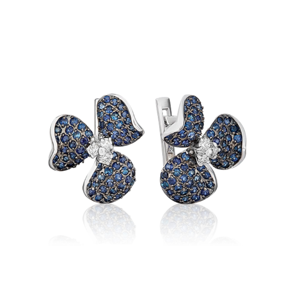 

Серьги из белого золота с сапфиром, бриллиантом PLATINA jewelry 02-0786-00-105-1120-30, 02-0786-00-105-1120-30