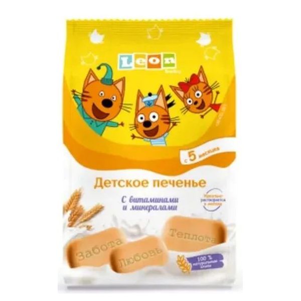 

Печенье детское Leon Baby Три Кота с кальцием 120 г