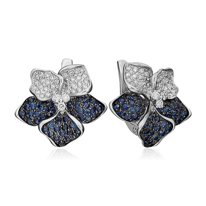 

Серьги из белого золота с сапфиром, бриллиантом PLATINA jewelry 02-0784-00-105-1120-30, 02-0784-00-105-1120-30