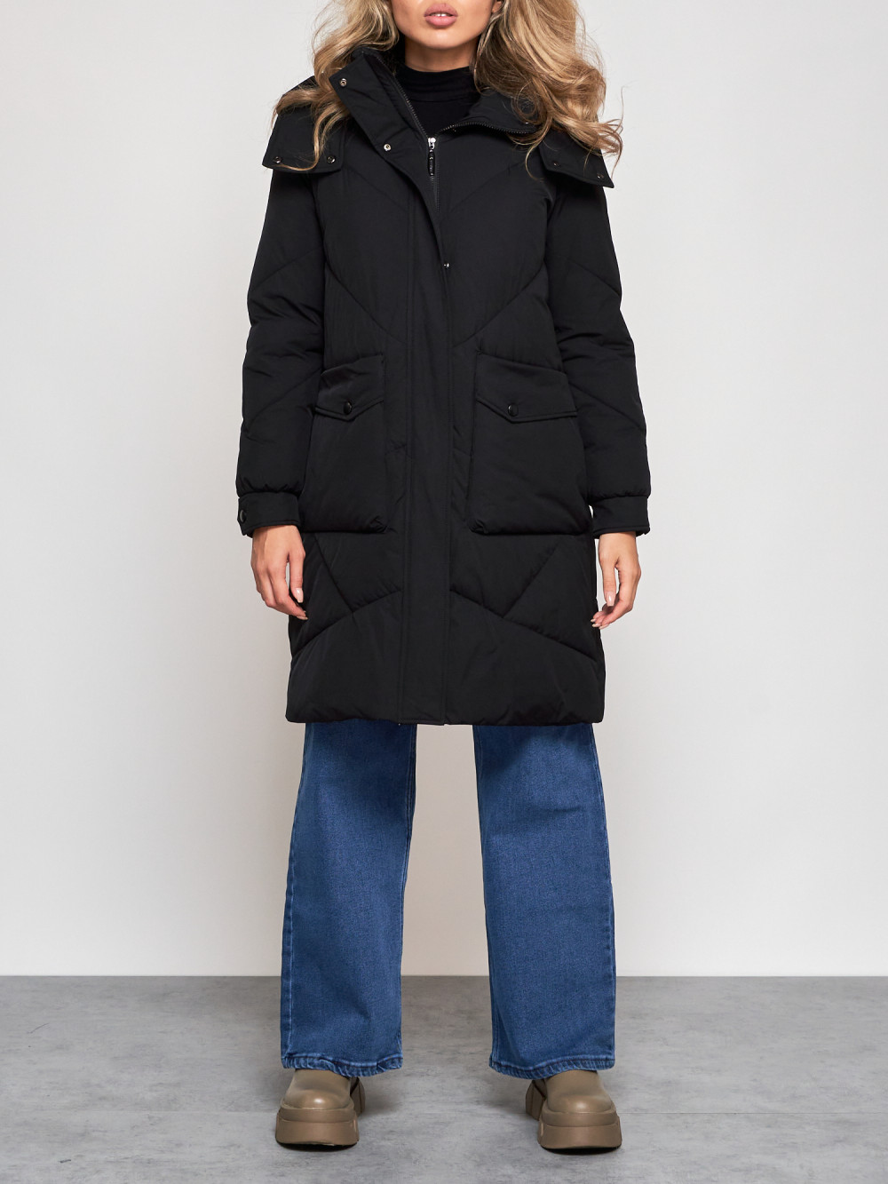 

Пальто женское NoBrand AD52321 черное XXL, Черный, AD52321