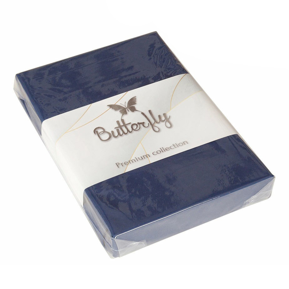 

Простыня Butterfly Premium collection на резинке 160x200x20 см сатин синяя, Синий