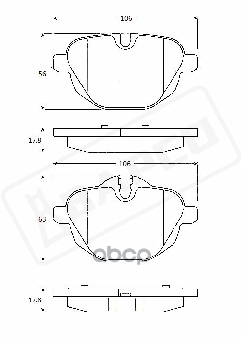 

Тормозные колодки BAPCO передние дисковые BP0408