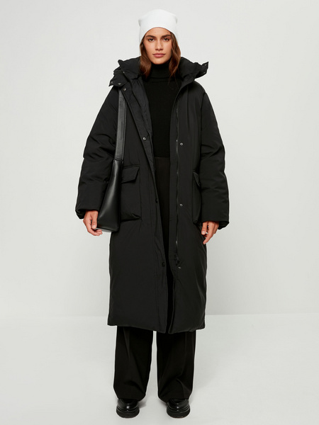 Пальто женское ZARINA 2461433133 черное XL