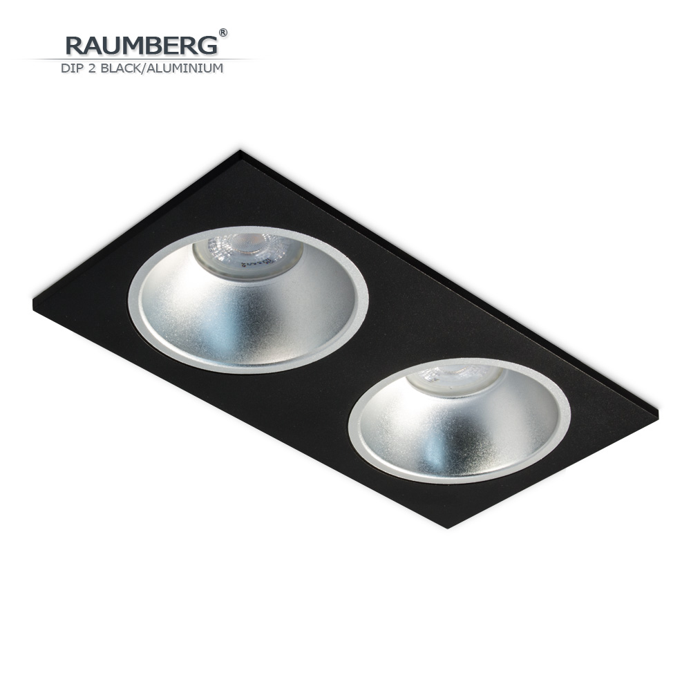 

Встраиваемый светильник RAUMBERG DIP 2 bkaluminium черный с серебристый, DIP2Bk/Alu