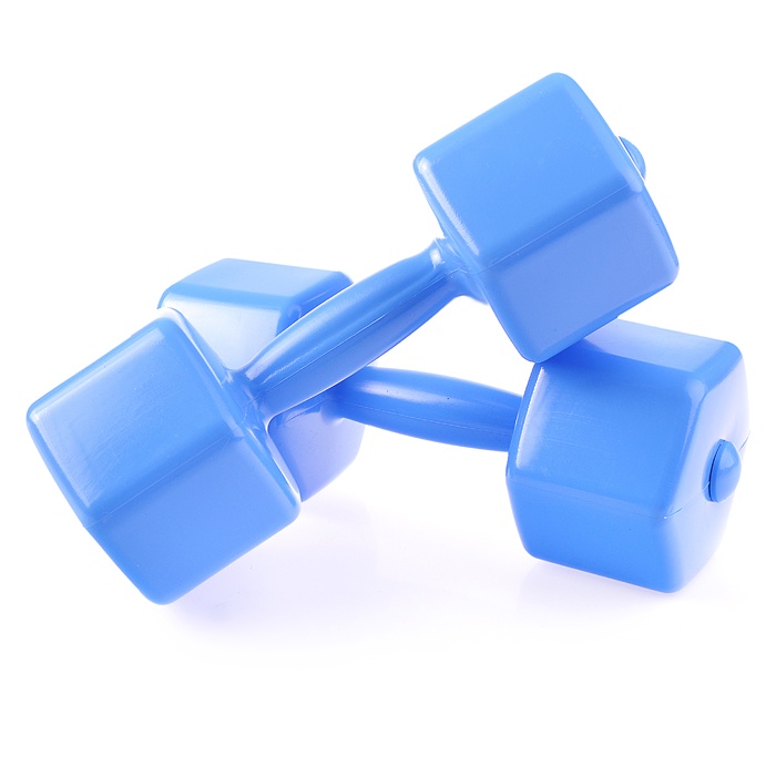 фото Неразборные гантели совтехстром с наполнителем шестиугольные 2 x 0,5 кг, голубой