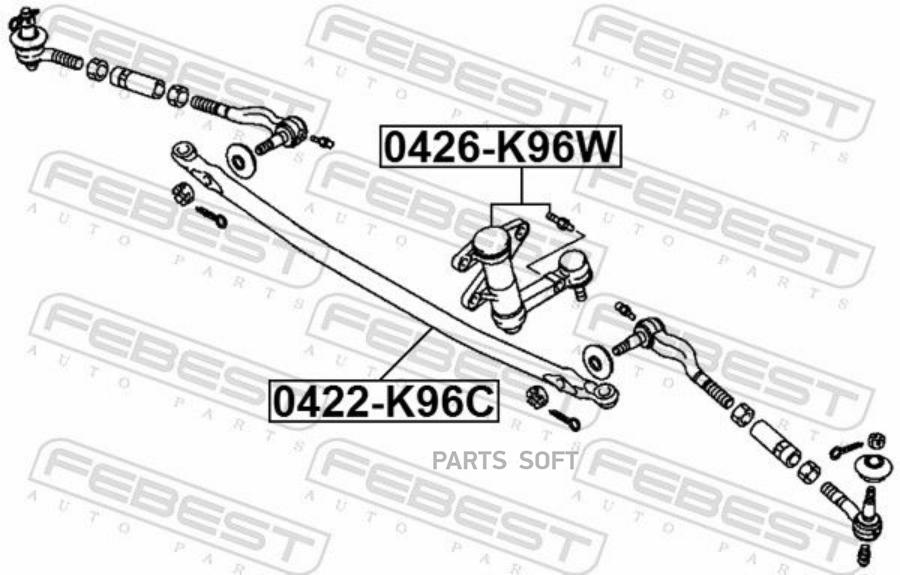 FEBEST Тяга рул.MITSUBISHI CHALLENGER K90 1996.05-2001.08 [JPN] FEBEST 0422-K96C