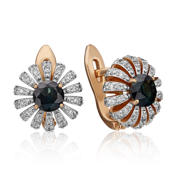 

Серьги из красного золота с сапфиром, бриллиантом PLATINA jewelry 02-0759-00-105-1110-30, 02-0759-00-105-1110-30