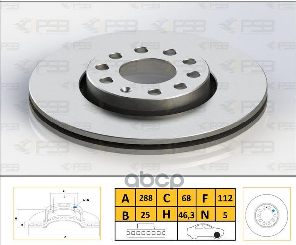 Диск тормозной перед AUDI 100/Avant /Quattro 92-94, A4 /Avant /Quattro I/II 94-, SKODA Sup