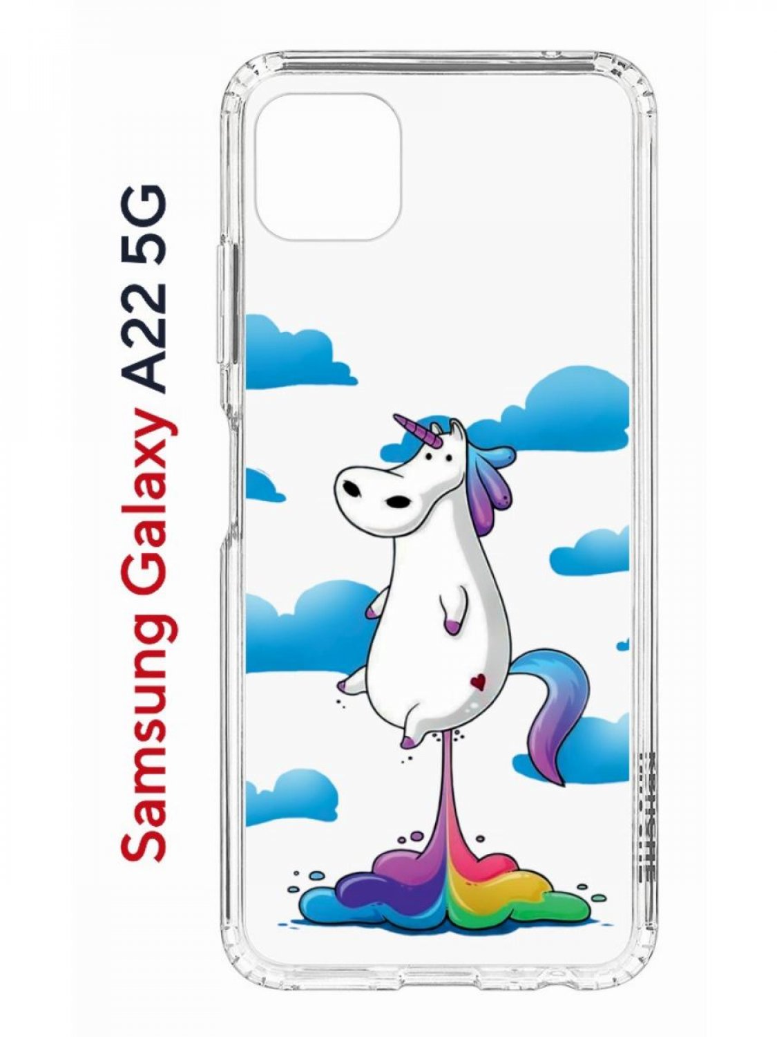 фото Чехол на samsung a22s 5g с принтом kruche print flying unicorn, противоударный бампер кruче