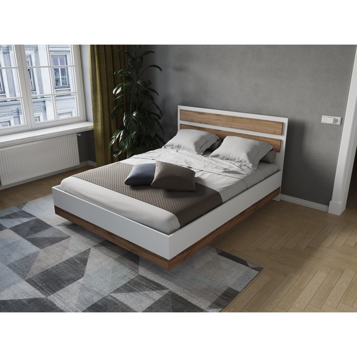 

Кровать парящая Мечта с/м 1600x2000, Белый/Крафт золотой