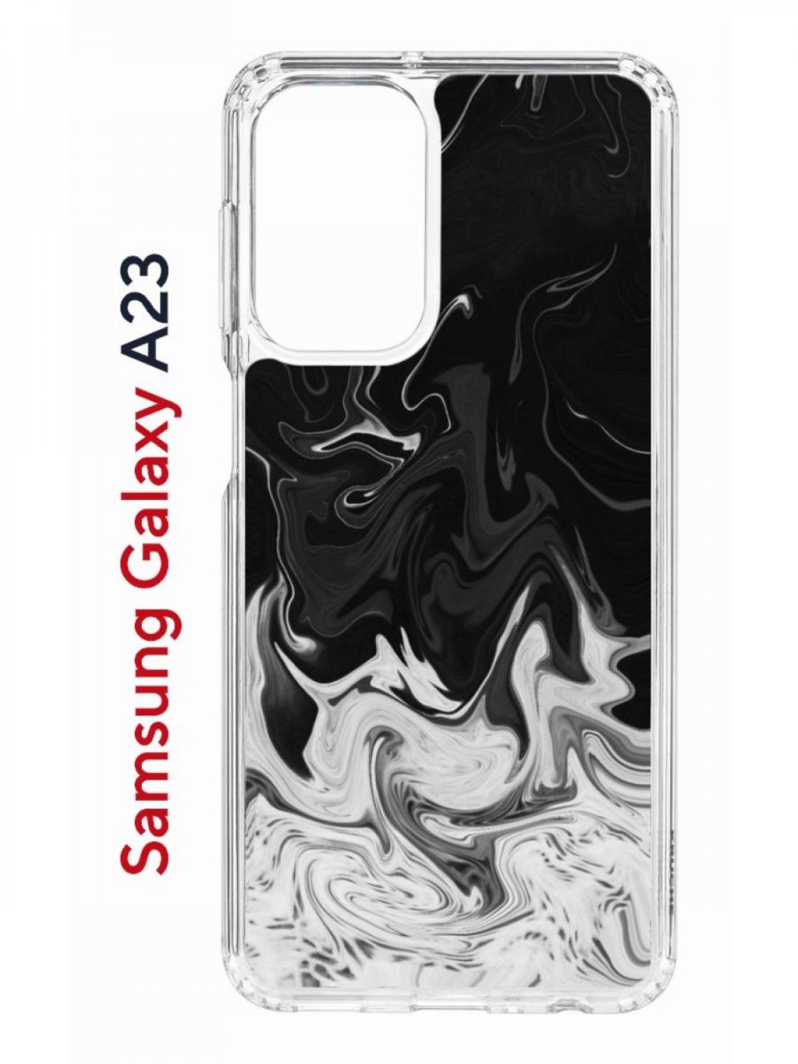 Чехол на Samsung A23 Kruche Print Разводы краски, противоударный бампер, с защитой камеры