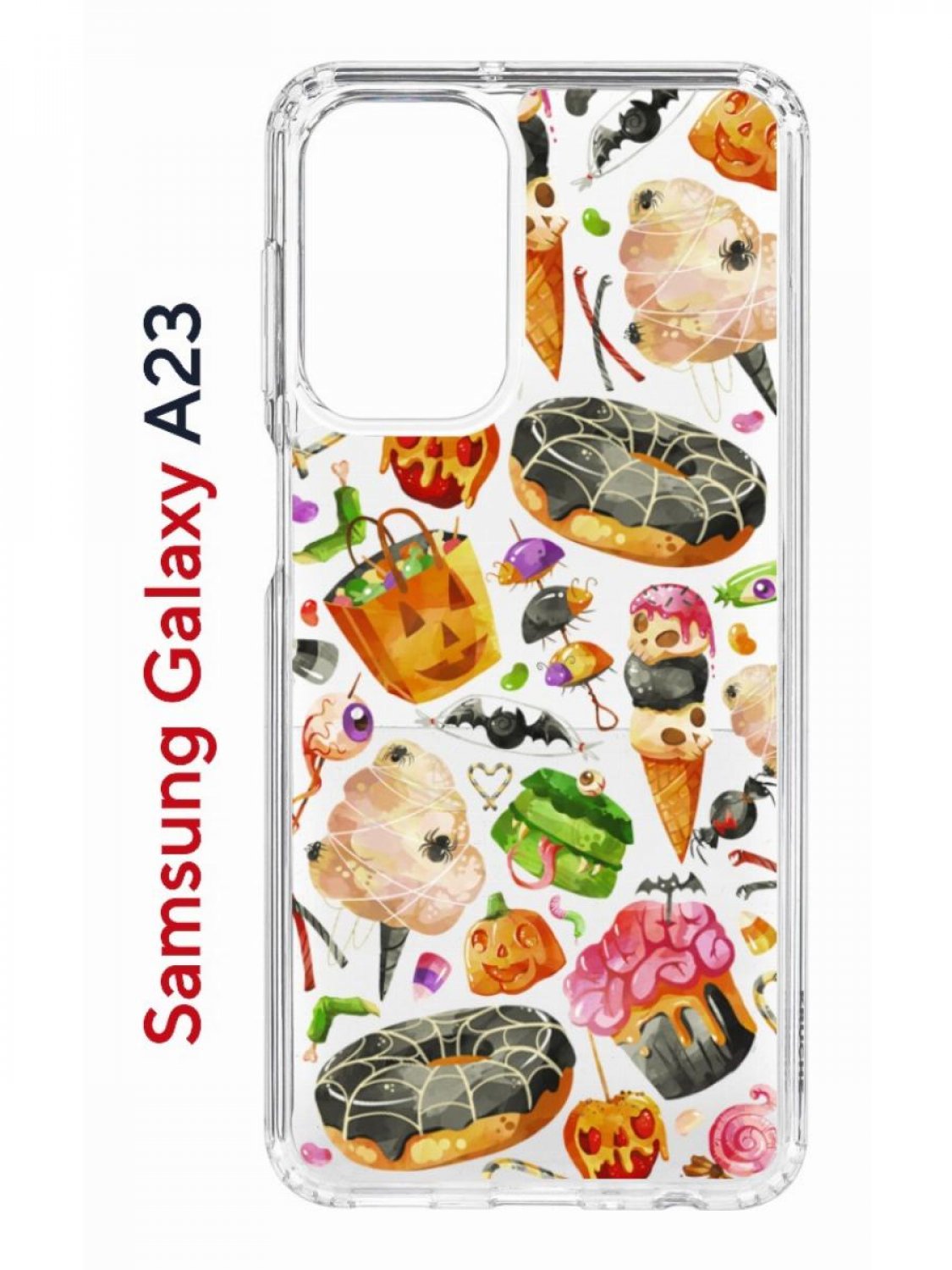 Чехол на Samsung A23 Kruche Print Halloween, противоударный бампер, с защитой камеры