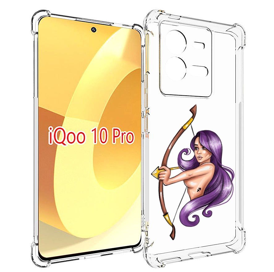 

Чехол MyPads Девушка-Стрелец женский для Vivo iQOO 10 Pro, Прозрачный, Tocco