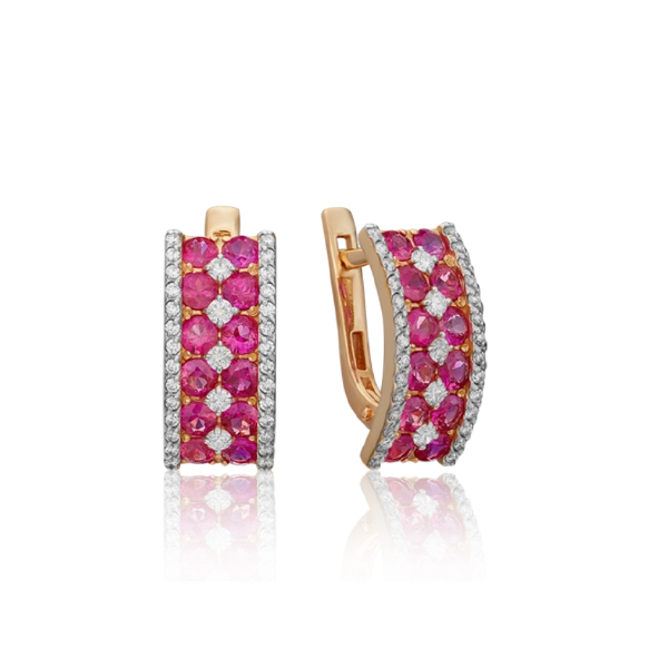 

Серьги из красного золота с рубином, бриллиантом PLATINA jewelry 02-0733-00-107-1110-30, 02-0733-00-107-1110-30