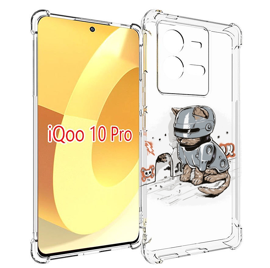 

Чехол MyPads Грозный кот для Vivo iQOO 10 Pro, Прозрачный, Tocco