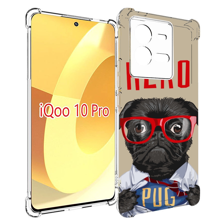 

Чехол MyPads Герой-PUG для Vivo iQOO 10 Pro, Прозрачный, Tocco