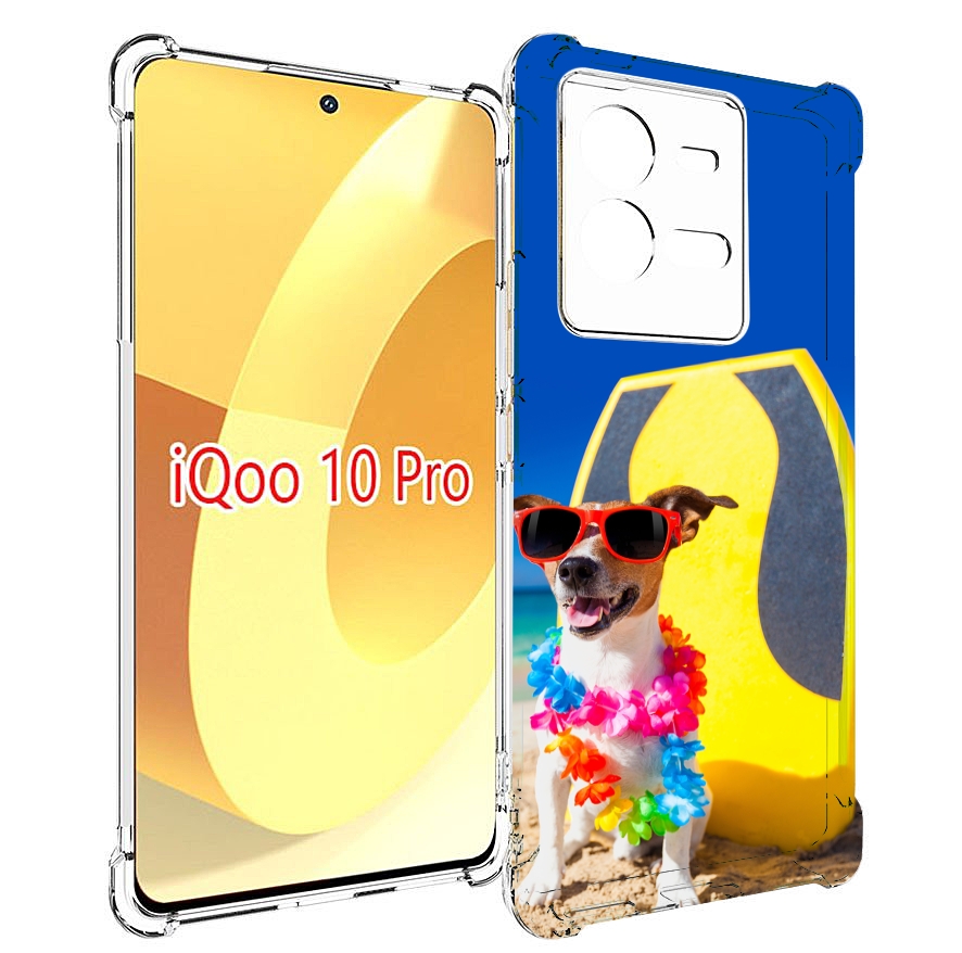 

Чехол MyPads Гавайская-собака для Vivo iQOO 10 Pro, Прозрачный, Tocco