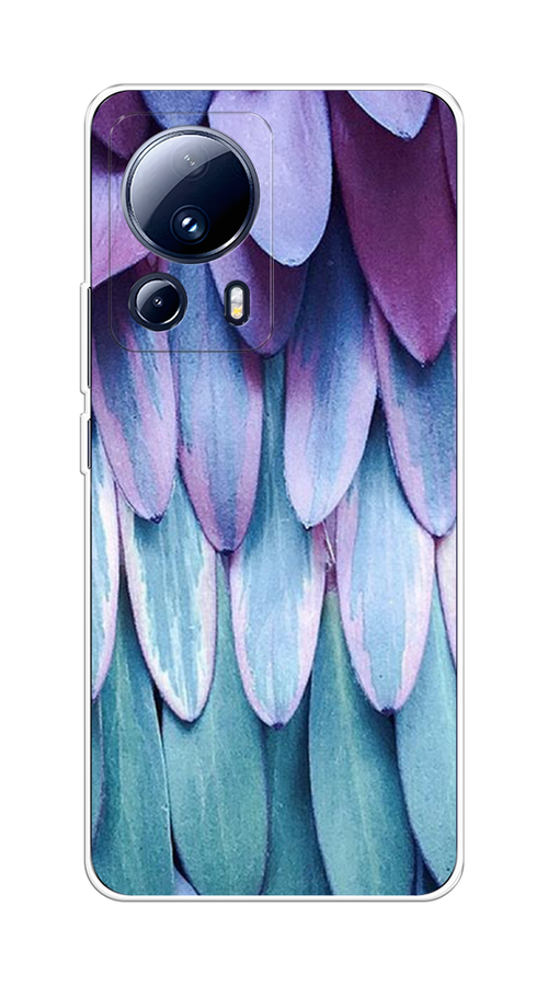 

Чехол на Xiaomi 13 Lite "Синее перо", Фиолетовый;голубой, 318150-3