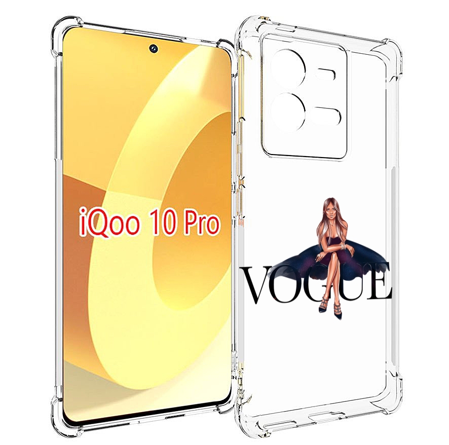 

Чехол MyPads Вог-девушка женский для Vivo iQOO 10 Pro, Прозрачный, Tocco