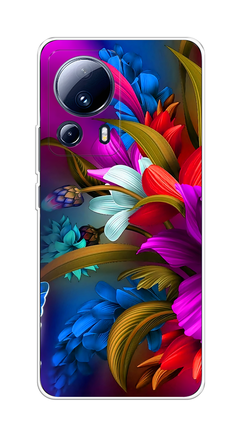 

Чехол на Xiaomi 13 Lite "Фантастические цветы", Фиолетовый;красный;синий, 318150-2