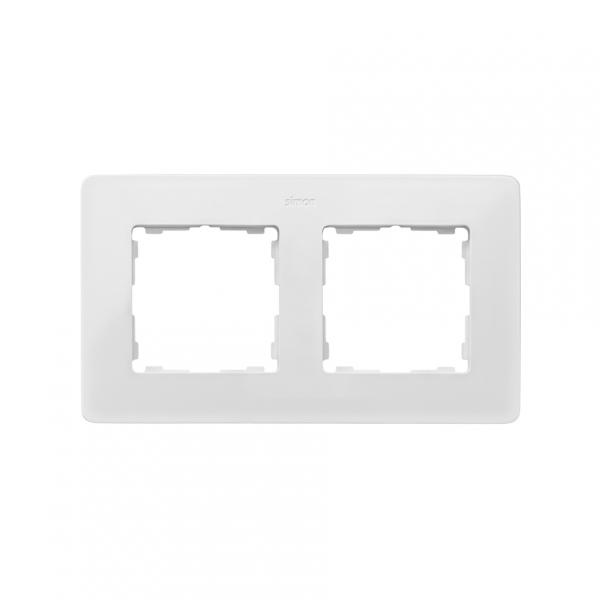 Рамка 2-ая Simon 82 Detail Белая лицевая панель для розетки с з со шторками simon simon 82 detail 82041 93