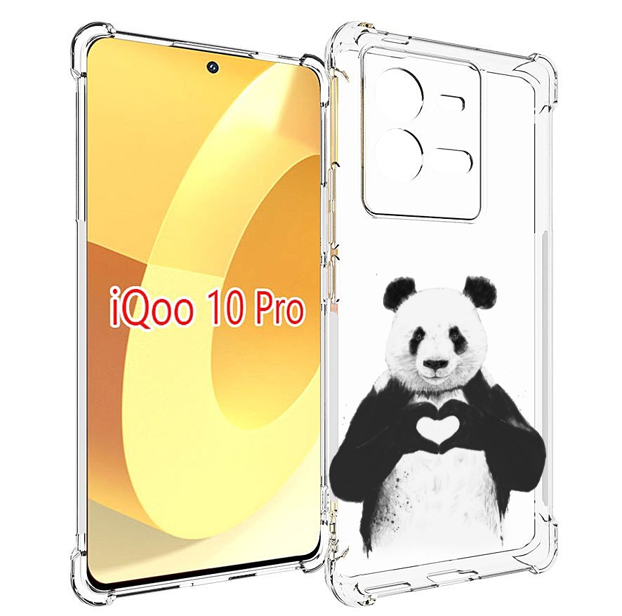 

Чехол MyPads Влюбленная панда для Vivo iQOO 10 Pro, Прозрачный, Tocco