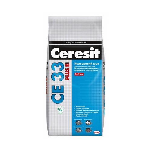 Цветная затирка для плитки CERESIT CE 33 PLUS (жасмин) затирка ceresit ce 40 аквастатик кирпич 49