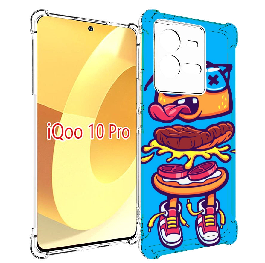 

Чехол MyPads Бургер с очками для Vivo iQOO 10 Pro, Прозрачный, Tocco