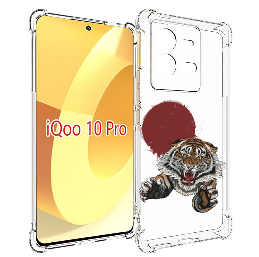 

Чехол MyPads Бросок тигра для Vivo iQOO 10 Pro, Прозрачный, Tocco