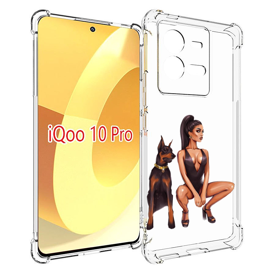

Чехол MyPads Борзая-девушка для Vivo iQOO 10 Pro, Прозрачный, Tocco