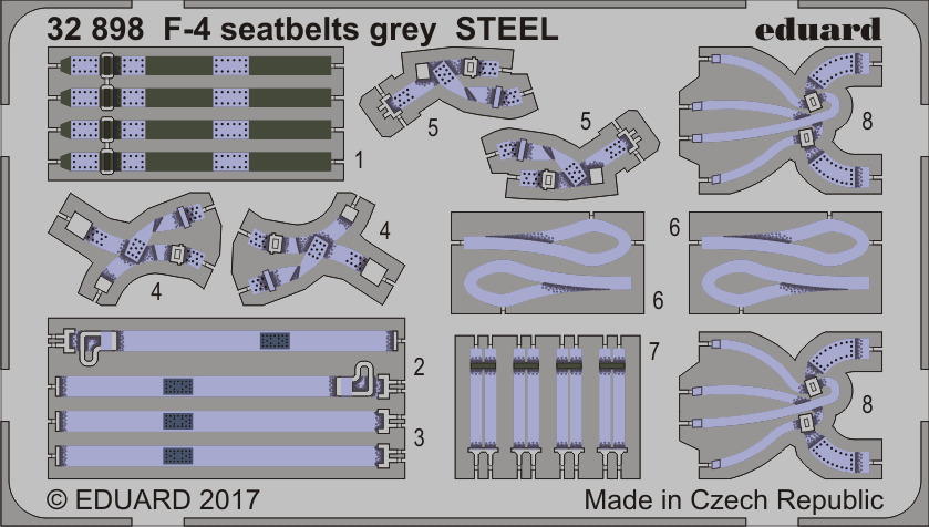 фото Фототравление eduard 32898 f-4 ремни безопасности серые 1/32