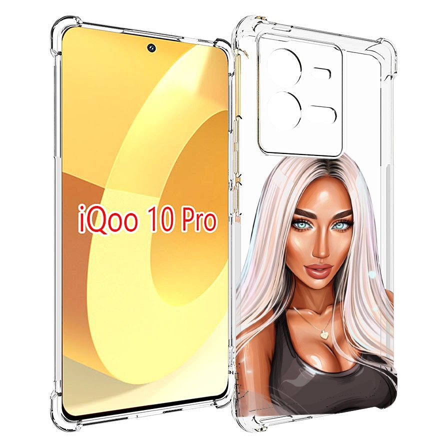 

Чехол MyPads Блондинка женский для Vivo iQOO 10 Pro, Прозрачный, Tocco