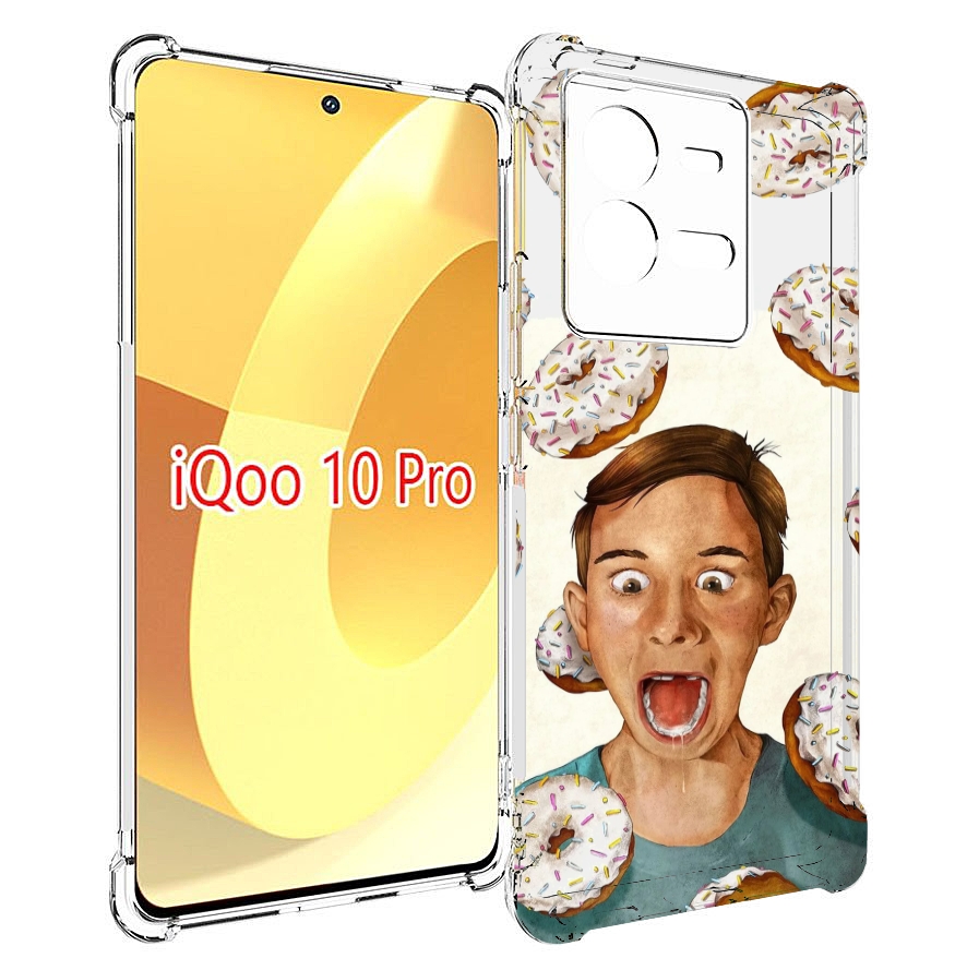 

Чехол MyPads Бешенные-пончики для Vivo iQOO 10 Pro, Прозрачный, Tocco