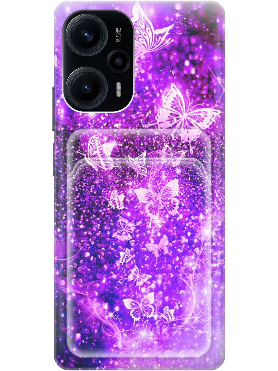 

Силиконовый чехол на Poco F5 с рисунком "Фиолетовые бабочки", Фиолетовый;черный, 20011950