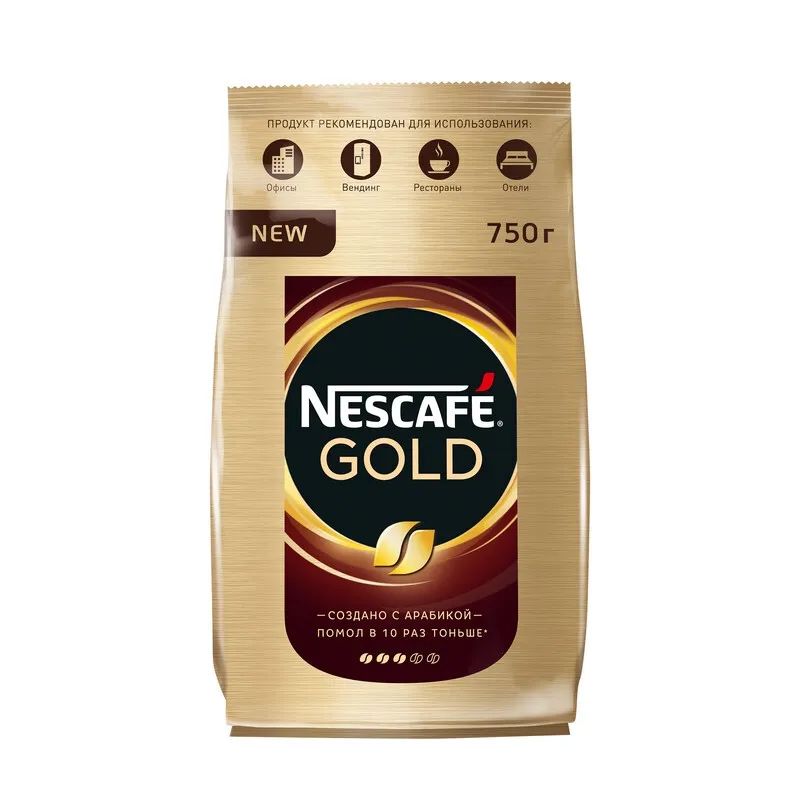 Кофе Nescafe Gold раств.субл.750г пакет