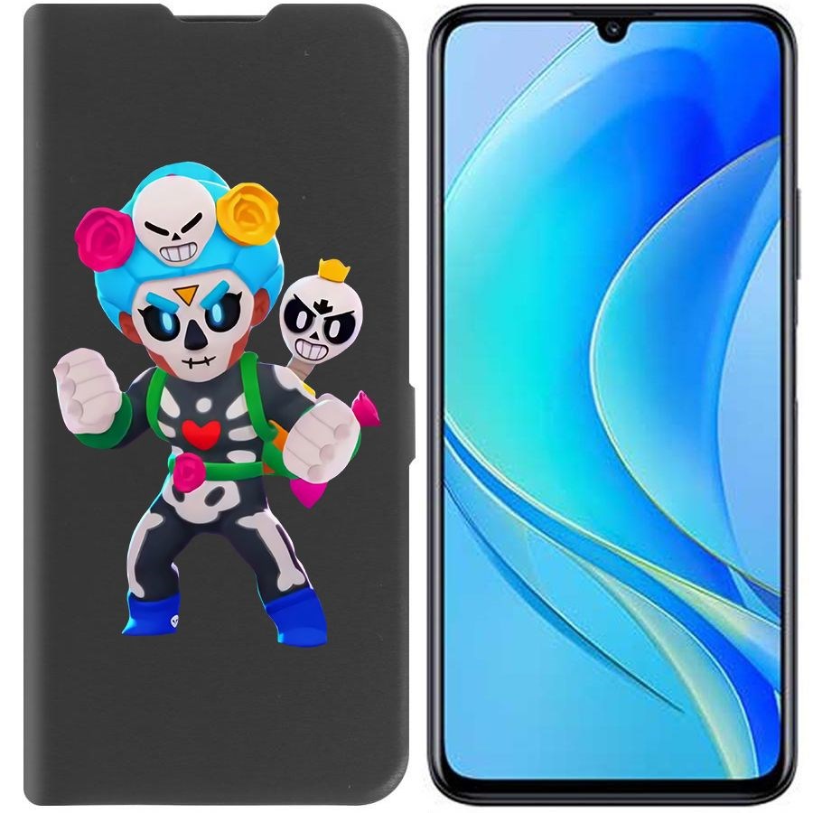 

Чехол-книжка Eco Book для Tecno Spark 10 Pro Brawl Stars-Хэллоуинская Роза