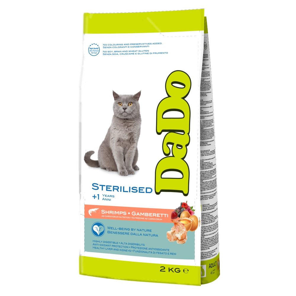 Сухой корм для кошек Dado Cat Sterilised Shrimps, для стерилизованных, с креветкой, 2 кг