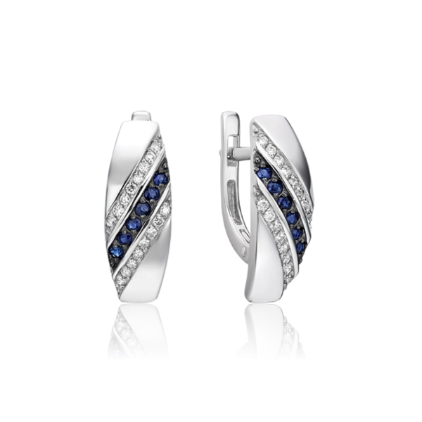 

Серьги из белого золота с сапфиром, бриллиантом PLATINA jewelry 02-0623-00-105-1120-30, 02-0623-00-105-1120-30